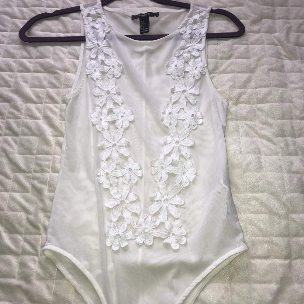 Lacy white bodysuit